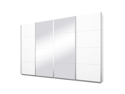 Schwebetürenschrank weiß Spiegel - 271 cm - rauch - SYNCRONO-A