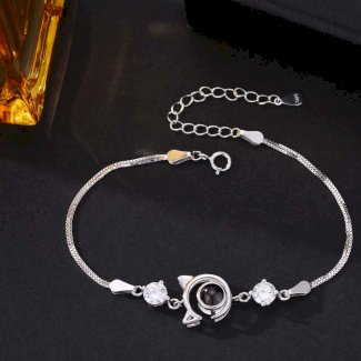 Foto Projektion Armband mit Bild im Stein - Katzenohr