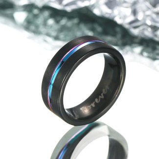 ?Paar?Schwarzer Regenbogen Wolfram Ring - Neonnacht - Gratisinserat.com