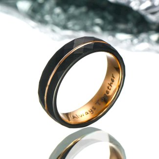 ?Paar?Gehämmerter Wolfram Ring - Legende