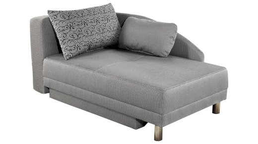 Einzelsofa 157 cm Recamiere grau Schlaffunktion - REUBEN