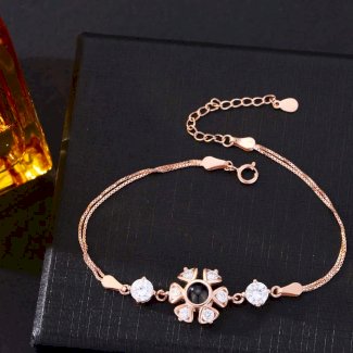 Foto Projektion Armband mit Bild im Stein - Dreieck Zirkon Schneeflocke