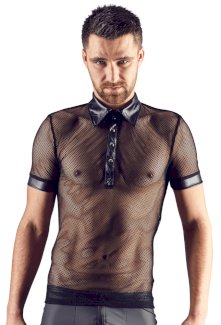 Hemd aus Netz und Wetlook, mit Polokragen - Gratisinserat.com