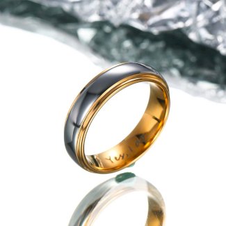 ?Paar?Schlichter Vergoldeter Wolfram Ring - Versprechen