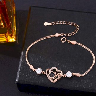 Foto Projektion Armband mit Bild im Stein - Love Herz