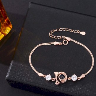 Foto Projektion Armband mit Bild im Stein - Katzenohr