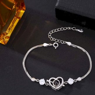 Foto Projektion Armband mit Bild im Stein - Herz mit Pfeil