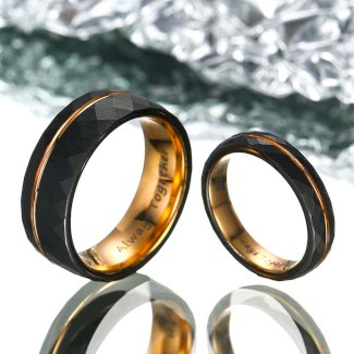 ?Paar?Gehämmerter Wolfram Ring - Legende