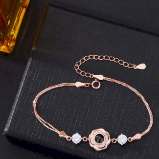 Foto Projektion Armband mit Bild im Stein - Zirkon Rose