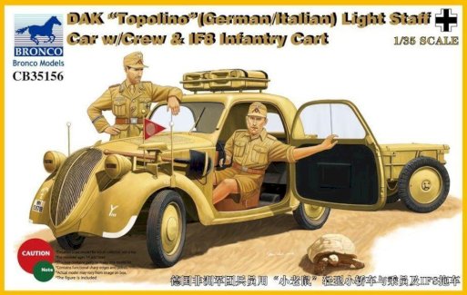 DAK Topolino (German-Italian)Light Staff Car w/Crew & IF8 Intantry Cart - Gratisinserat.com