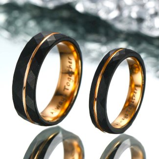 ?Paar?Gehämmerter Wolfram Ring - Legende