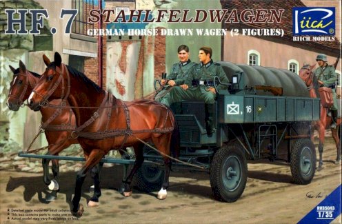 German Hf.7 Horse drawn Steel field wage w/2Horses &2 Figures - Gratisinserat.com