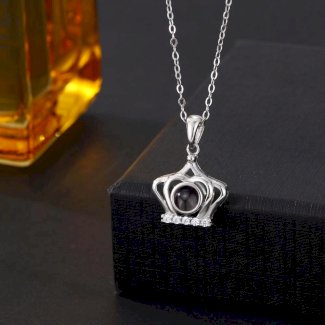 Foto Projektion Halskette mit Bild im Stein - Krone