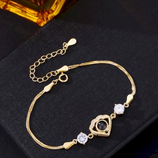 Foto Projektion Armband mit Bild im Stein - Wolke Herz