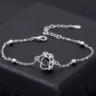 Foto Projektion Armband mit Bild im Stein - Hohle Wolke