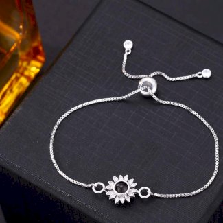 Foto Projektion Armband mit Bild im Stein - Sonne Blume