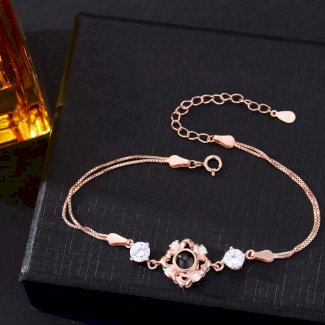 Foto Projektion Armband mit Bild im Stein - Zirkon Kleeblatt