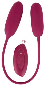 Doppel-Vibrobullet ?RC Shaking & Vibrating Love Egg Duo? verbunden mit 31-cm-Silikonband