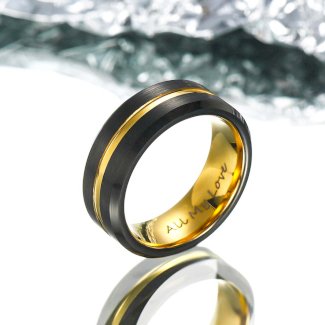 ?Paar?Vergoldeter Wolfram Ring - Weg zum Erfolg