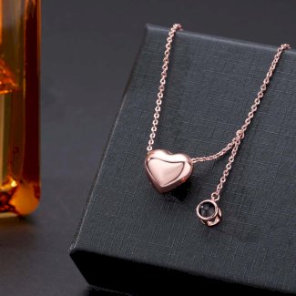 Personalisierte Herz Halskette mit Foto Projektion Anhänger