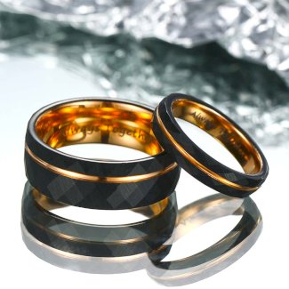 ?Paar?Gehämmerter Wolfram Ring - Legende