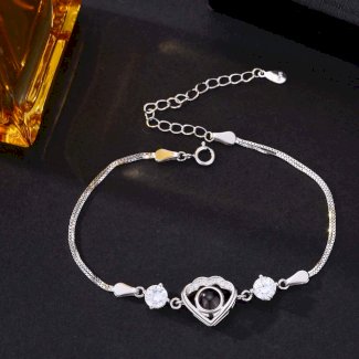 Foto Projektion Armband mit Bild im Stein - Wolke Herz