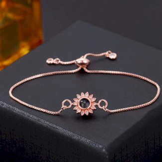 Foto Projektion Armband mit Bild im Stein - Sonne Blume