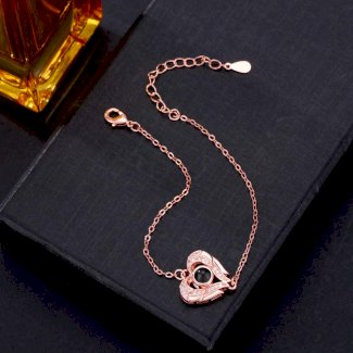 Foto Projektion Armband mit Bild im Stein - Schutzengel Herz