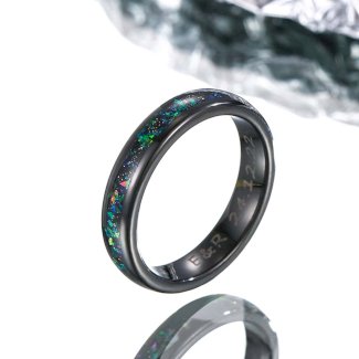 ?Paar?Wolfram Ring mit Opal Inlay - Grün Erz Galaxie