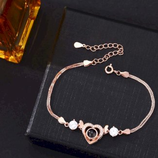 Foto Projektion Armband mit Bild im Stein - Kleiner Herz Engel