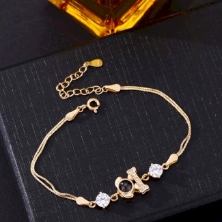 Foto Projektion Armband mit Bild im Stein - Hund und Knochenstab