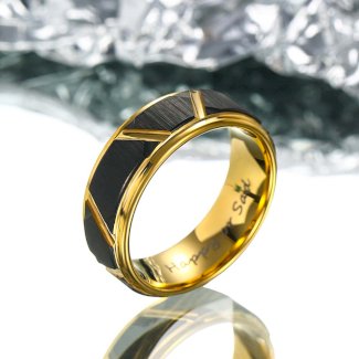 ?Paar?Vergoldeter Wolfram Ring - Rad der Ruhm