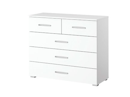 Kommode mit 5 Schubladen weiß 93 cm - ADITIO