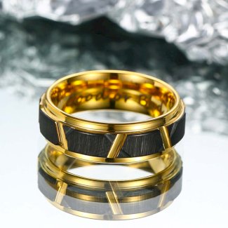 ?Paar?Vergoldeter Wolfram Ring - Rad der Ruhm