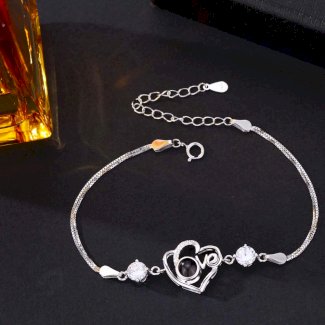 Foto Projektion Armband mit Bild im Stein - Love Herz