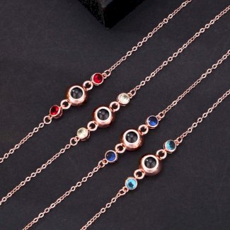 Foto Projektion Armband mit Doppelte Geburtssteine