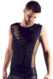 Shirt mit Netz-Einsätzen, Schnürung und D-Ringen - Gratisinserat.com