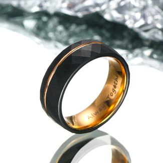 ?Paar?Gehämmerter Wolfram Ring - Legende