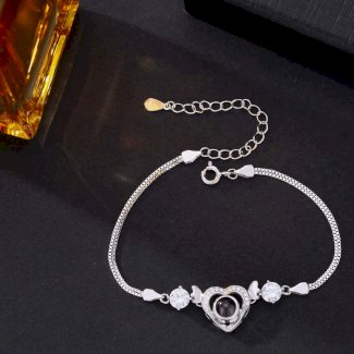 Foto Projektion Armband mit Bild im Stein - Kleiner Herz Engel