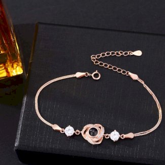 Foto Projektion Armband mit Bild im Stein - Rotierende Dreiblättrige Blume