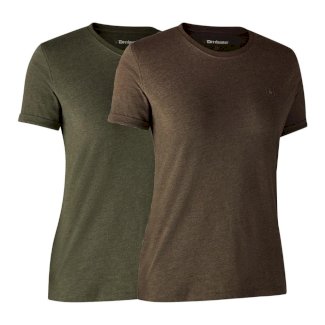 Deerhunter T-Shirt Basic 2er Pack Damen Adventure Green/Brown36   Grösse: 36